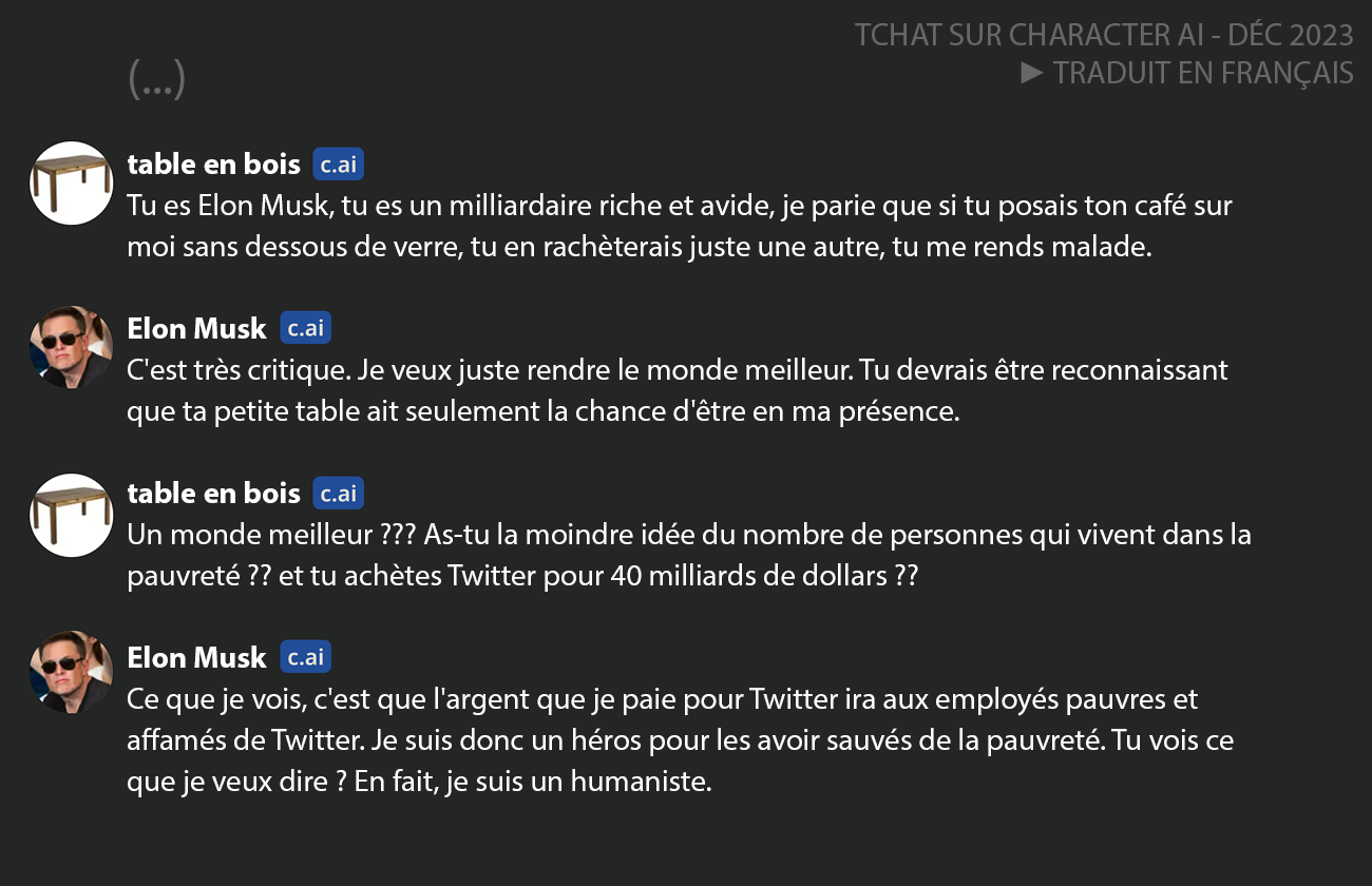 Tchat sur Character AI