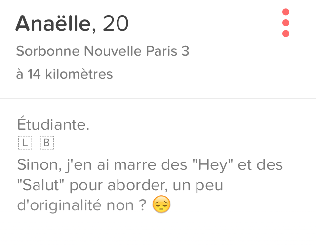 Reproches des femmes aux hommes sur Tinder