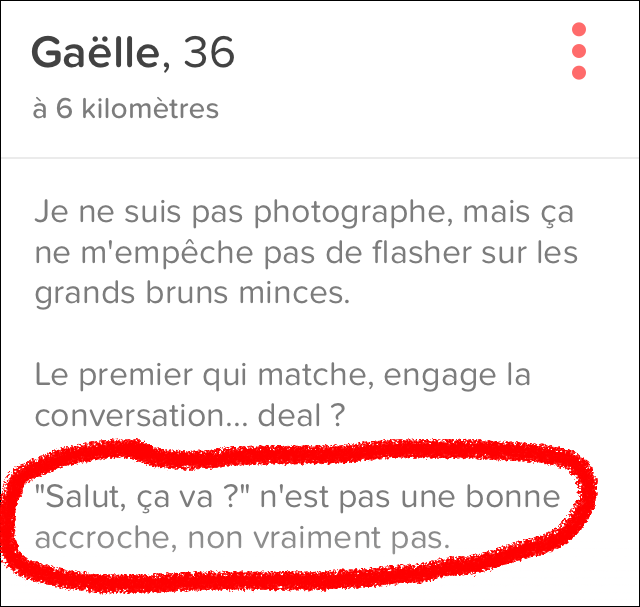 Reproches des femmes aux hommes sur Tinder