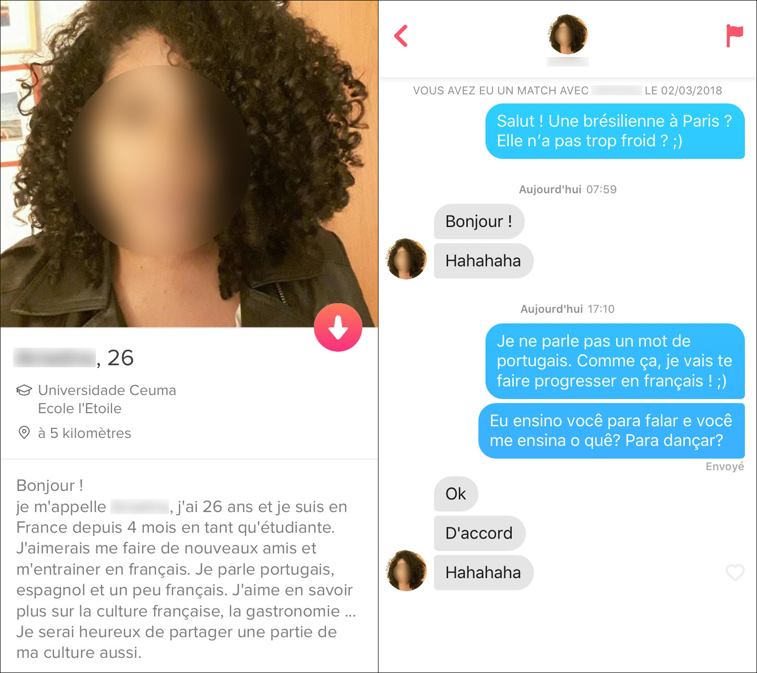 Photo Tinder et tchat avec A.