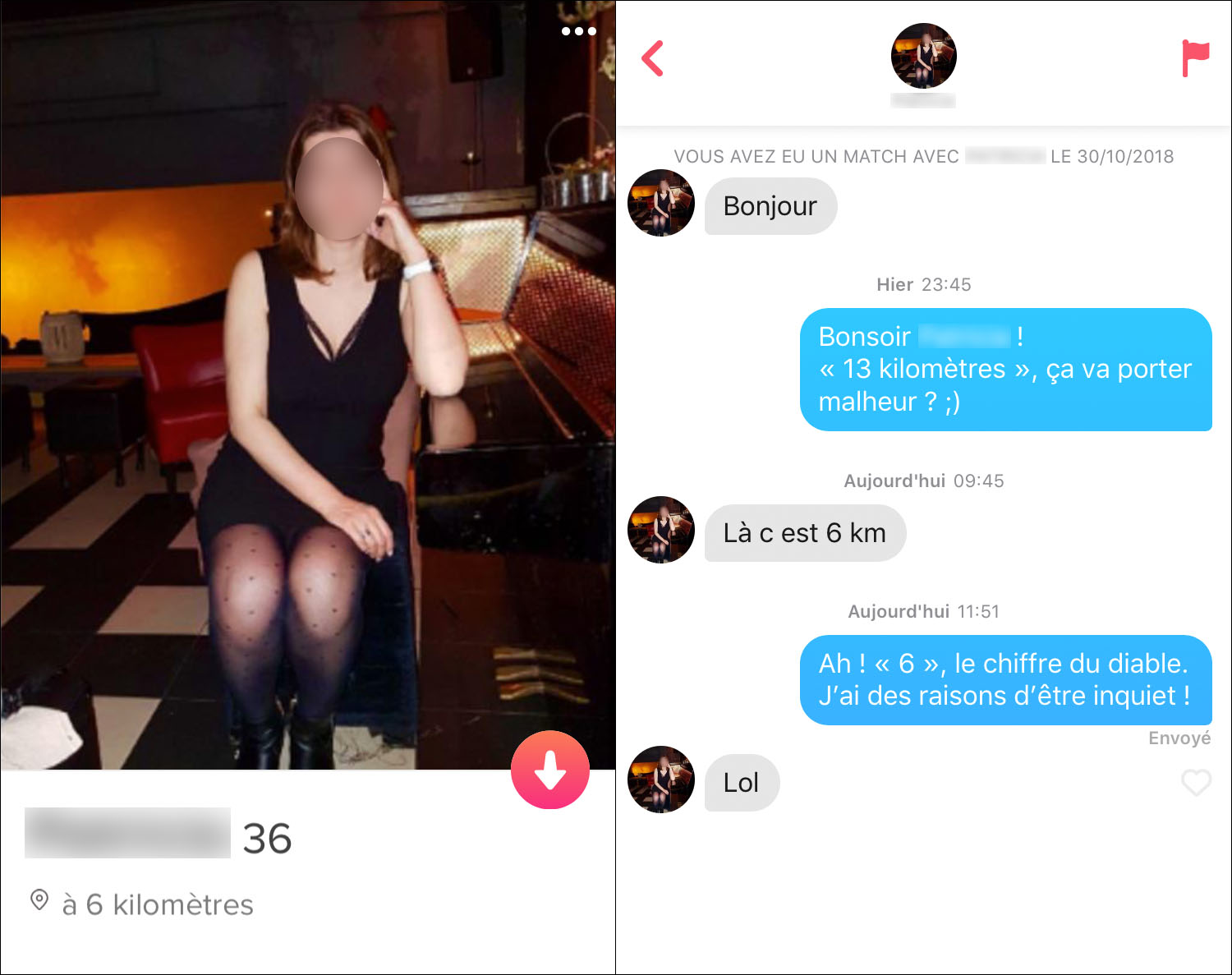 Photo Tinder et tchat avec P.