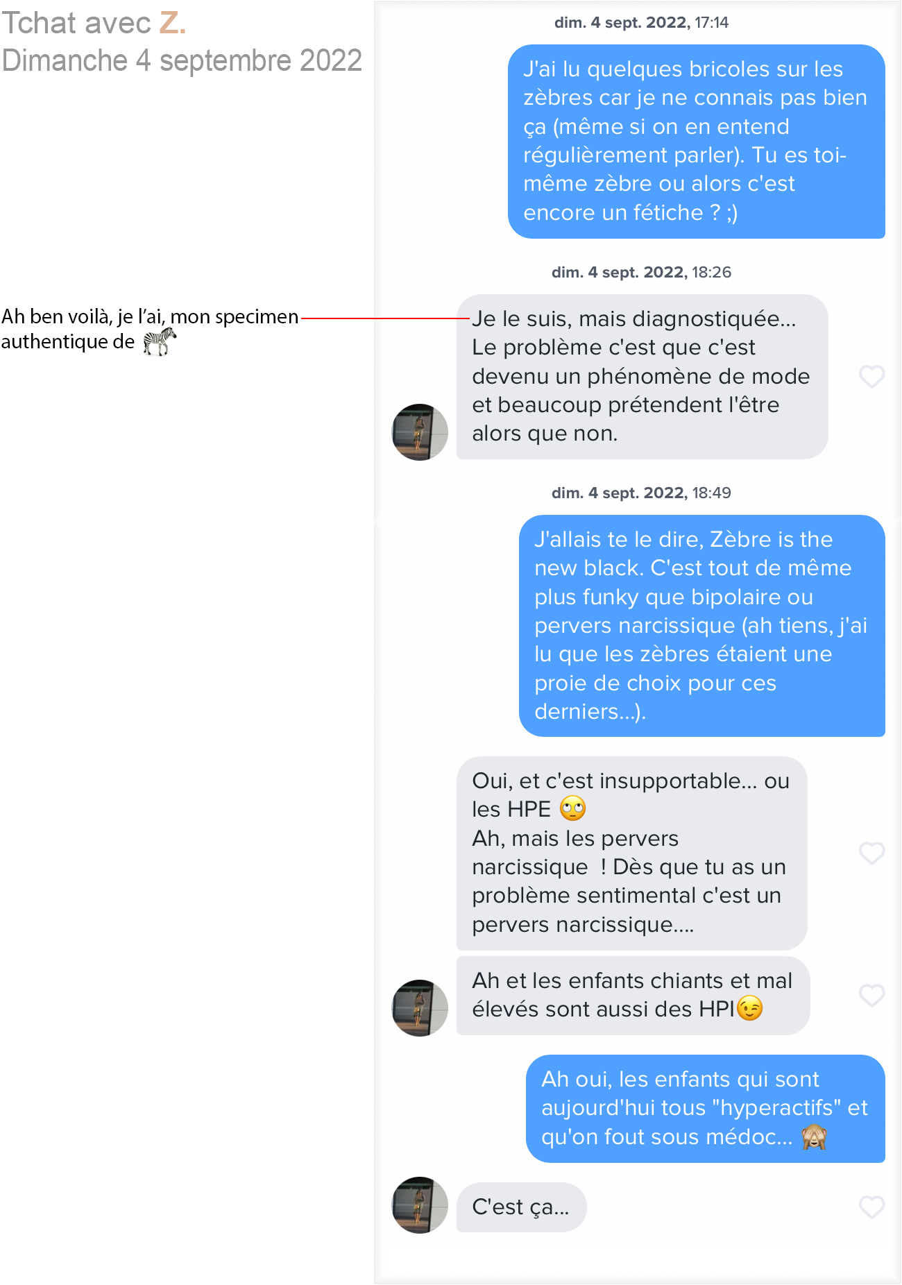 Tchat Tinder 3 avec Z